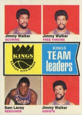 1974 Topps Kansas City/Omaha Kings Team Leaders #89 Basketball Card