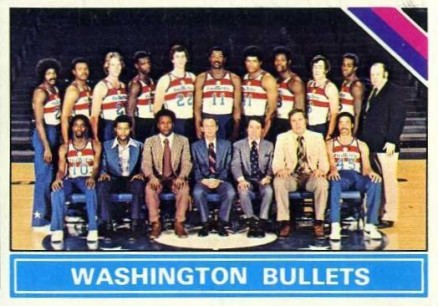 1975 Topps Washington Bullets Checklist #220 Basketball Card