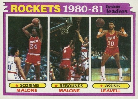 1981 Topps Rockets Team Leaders #52 Basketball Card