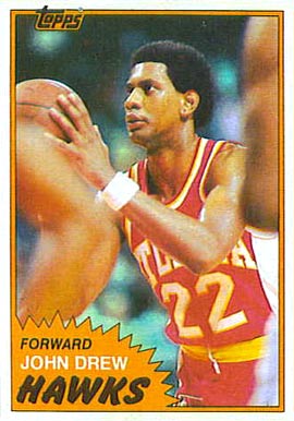 1981 Topps John Drew #1 Basketball Card