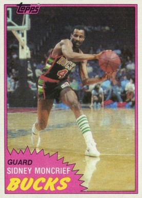1986 Fleer Basketball HOF Sidney Moncrief Card 75 No Creases 
