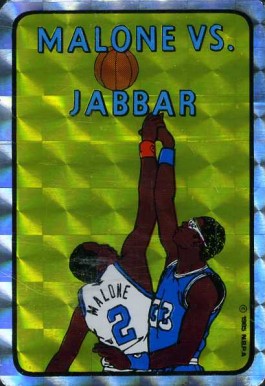 1985 Prism/Jewel Stickers Malone vs. Jabbar #9 Basketball Card