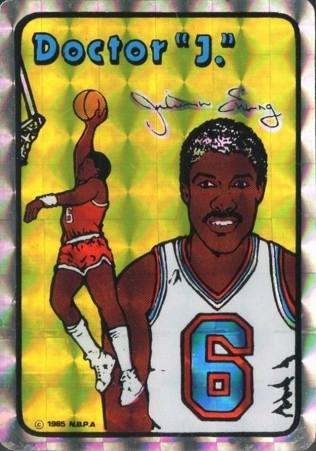 1985 Prism/Jewel Stickers Julius Erving #4 Basketball Card
