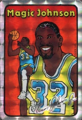 1985 Prism/Jewel Stickers Magic Johnson #6 Basketball Card