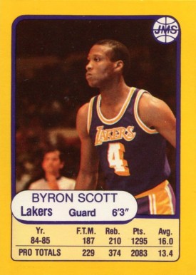 Byron Scott Signed Los Angeles Lakers 1990-91 NBA Hoops Basketball Card  Beckett Slab