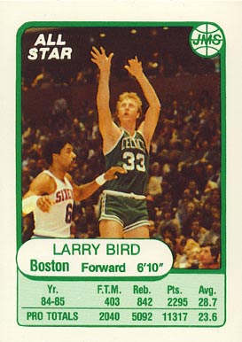 1985 JMS Game Larry Bird #14 Basketball Card