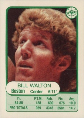1985 JMS Game Bill Walton #10 Basketball Card