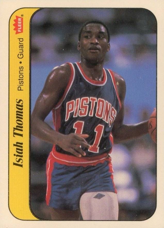 1986 Fleer Sticker Isiah Thomas #10 Basketball Card