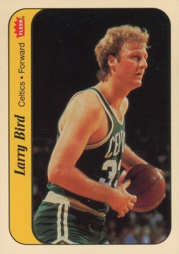1986 Fleer Sticker Larry Bird #2 Basketball Card