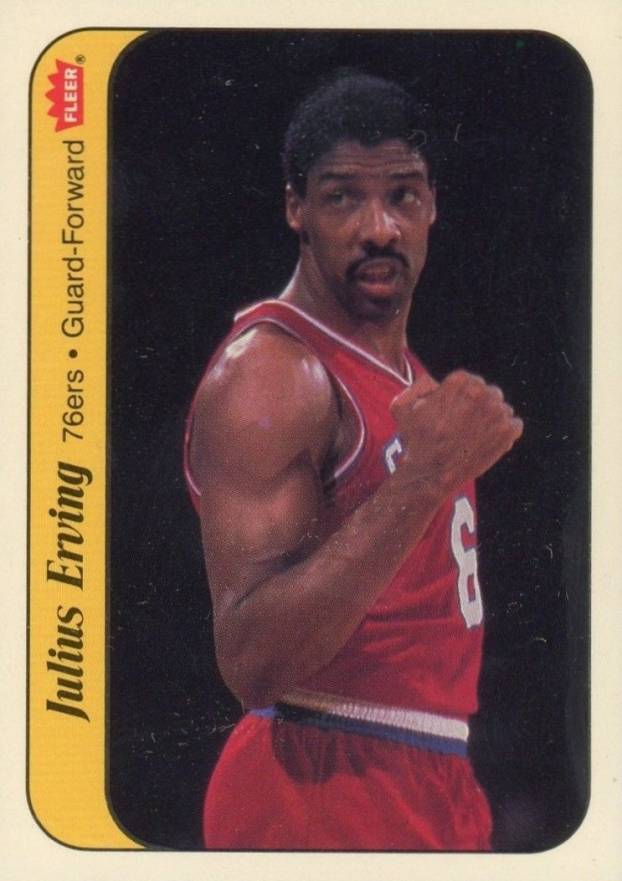 1986 Fleer Sticker Julius Erving #5 Basketball Card