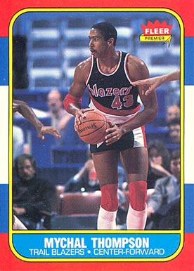 1986 Fleer Mychal Thompson #111 Basketball Card