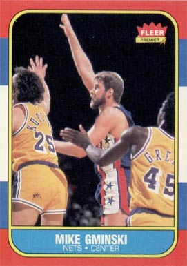 1986 Fleer Mike Gminski #38 Basketball Card