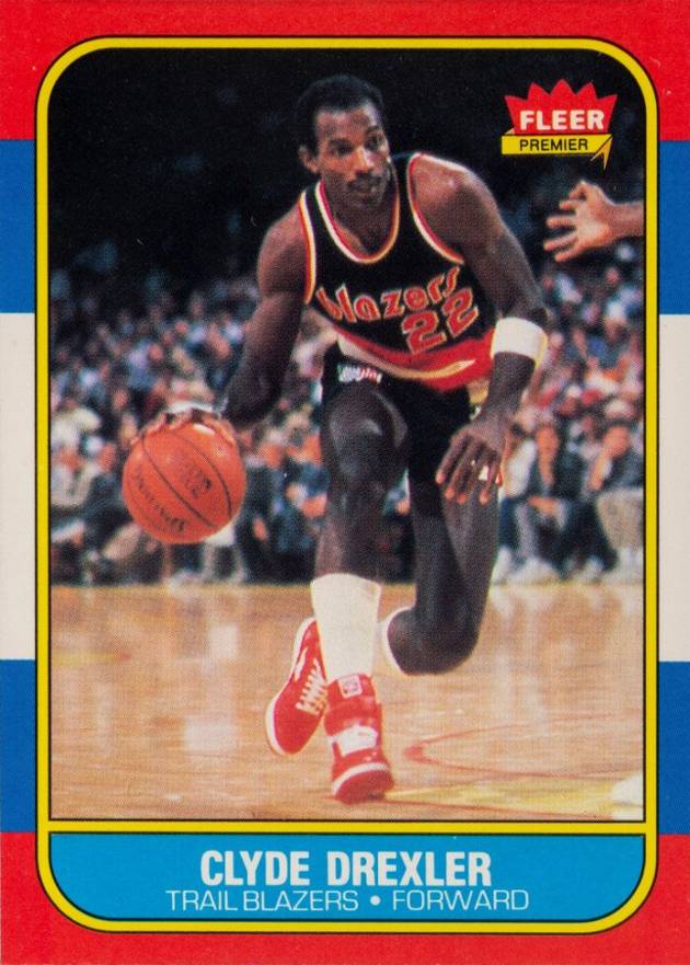 1986 Fleer Clyde Drexler #26 Basketball Card