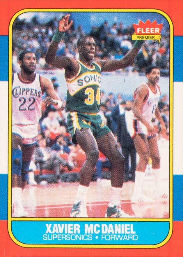 1986 Fleer Xavier McDaniel #72 Basketball Card