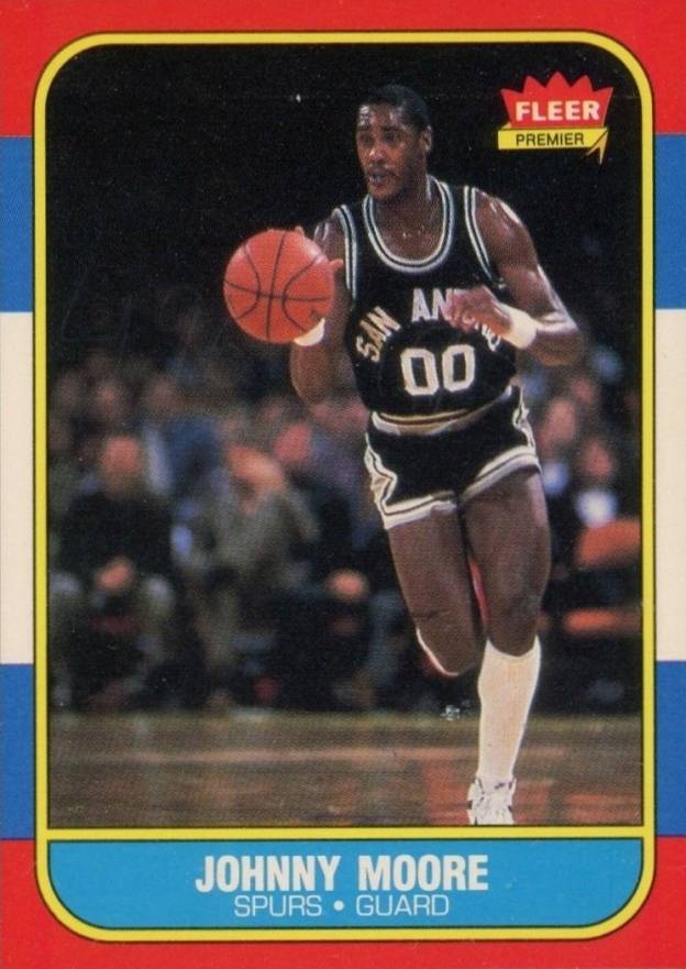 1986 Fleer Johnny Moore #76 Basketball Card