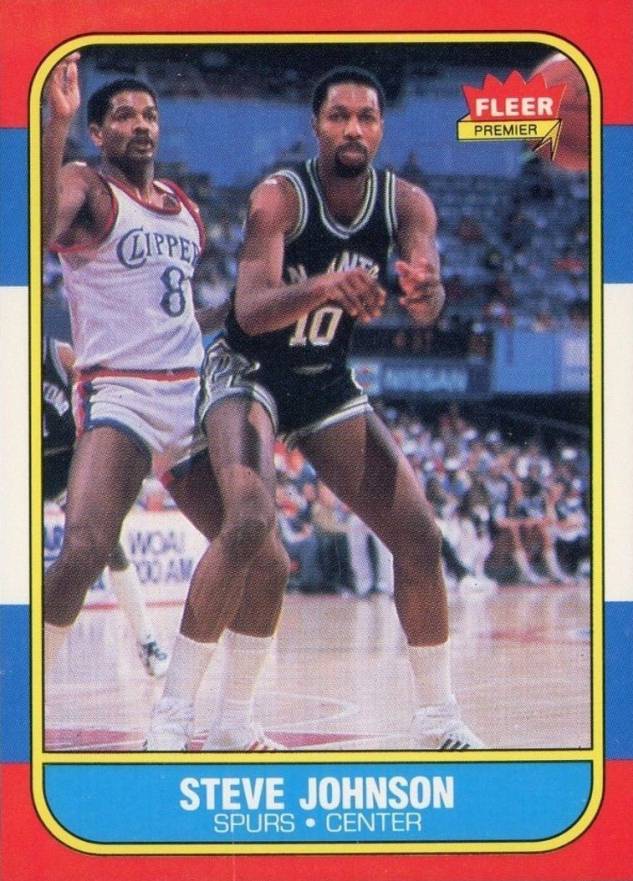 1986 Fleer Steve Johnson #55 Basketball Card