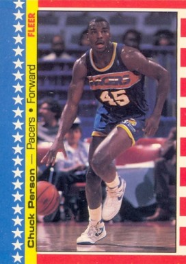 1987 Fleer Sticker Chuck Person #10 Basketball Card