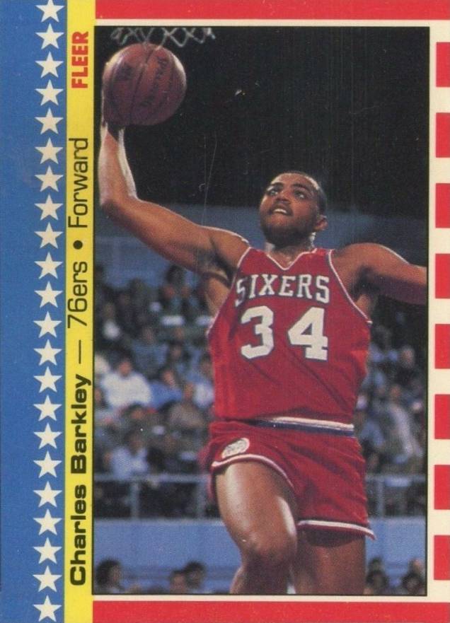 1987 Fleer Sticker Charles Barkley #6 Basketball Card