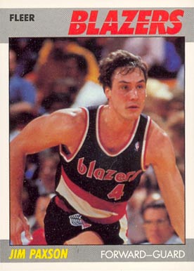 1987 Fleer Jim Paxson #82 Basketball Card