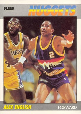 1987 Fleer Alex English #34 Basketball Card