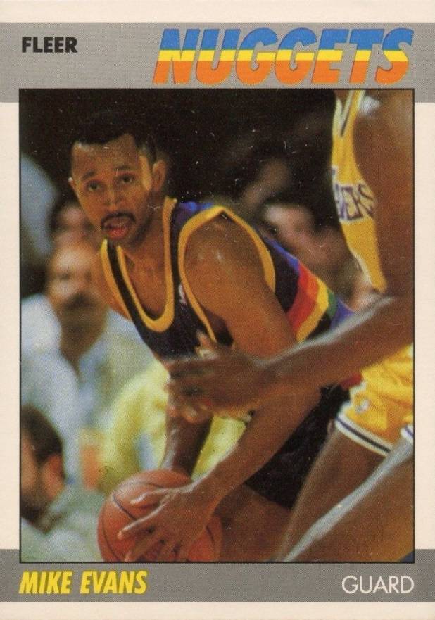 1987 Fleer Mike Evans #36 Basketball Card