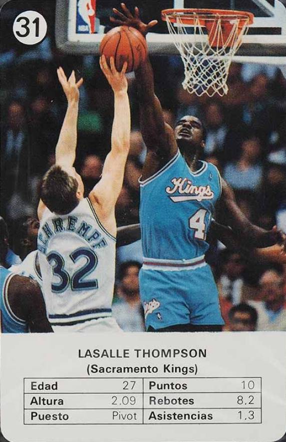 1988 Fournier Estrellas LaSalle Thompson #31 Basketball Card