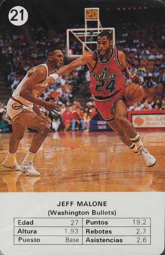 1988 Fournier Estrellas Jeff Malone #21 Basketball Card