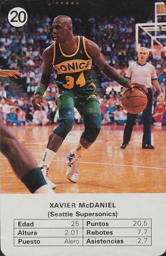 1988 Fournier Estrellas Xavier McDaniel #20 Basketball Card