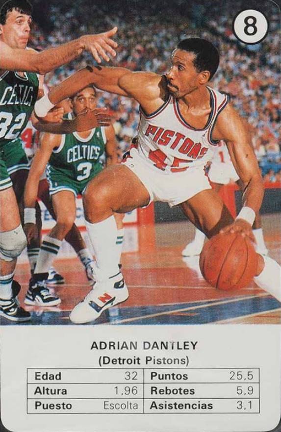 1988 Fournier Estrellas Adrian Dantley #8 Basketball Card