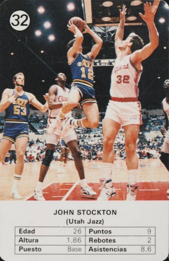 1988 Fournier Estrellas John Stockton #32 Basketball Card