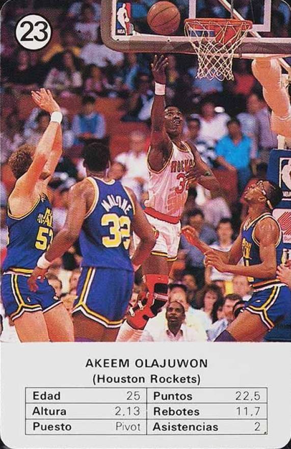 1988 Fournier Estrellas Hakeem Olajuwon #23 Basketball Card