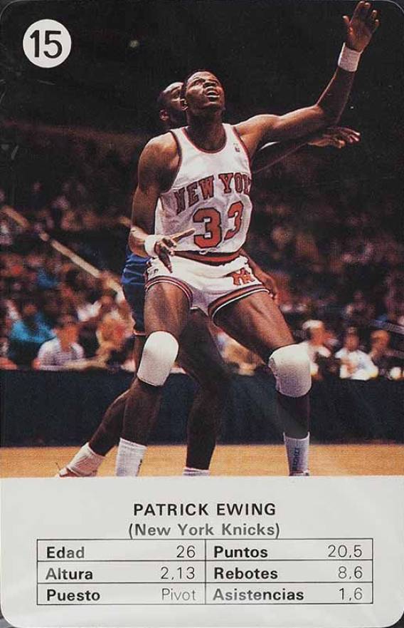 1988 Fournier Estrellas Patrick Ewing #15 Basketball Card