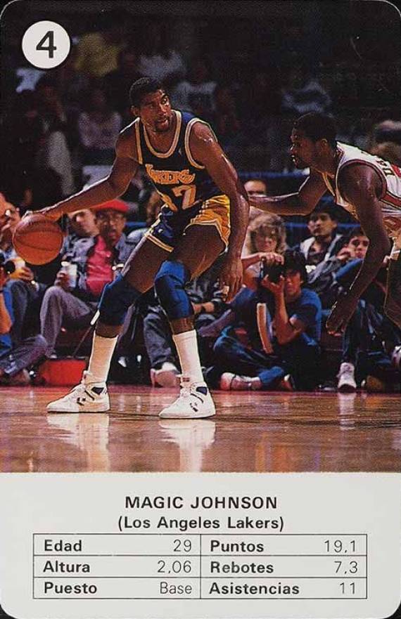 1988 Fournier Estrellas Magic Johnson #4 Basketball Card