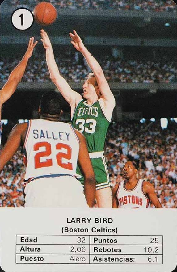 1988 Fournier Estrellas Larry Bird #1 Basketball Card