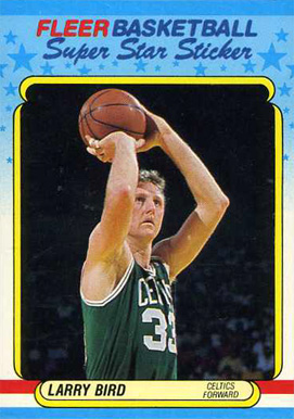 1988 Fleer Sticker Larry Bird #2 Basketball Card