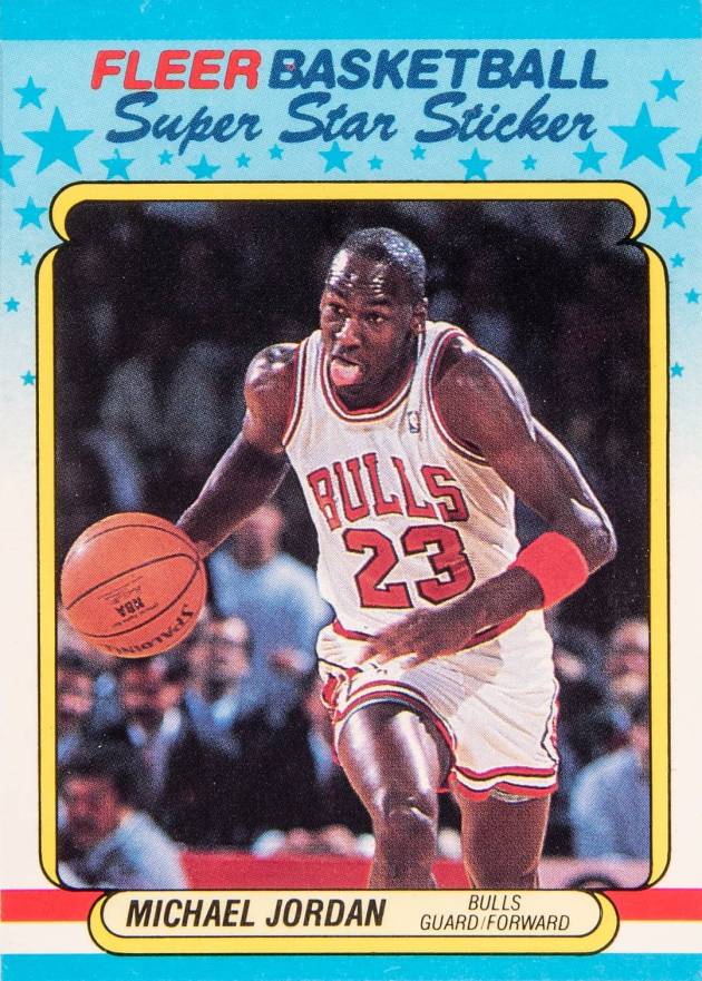 1988 Fleer Sticker Michael Jordan #7 Basketball Card