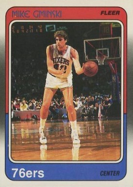 1988 Fleer Mike Gminski #87 Basketball Card