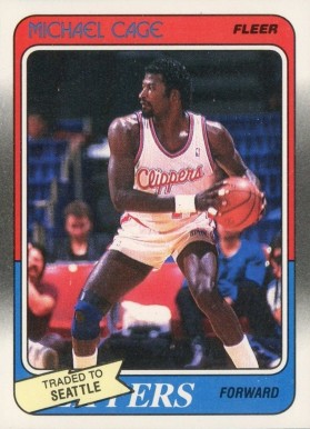 1988 Fleer Michael Cage #62 Basketball Card