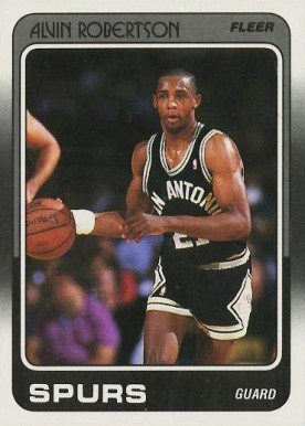 1986 Fleer Basketball #92 Alvin Robertson San Antonio Spurs PSA 8 NM-MT 049