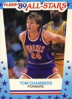 1989 Fleer Sticker Tom Chambers #11 Basketball Card
