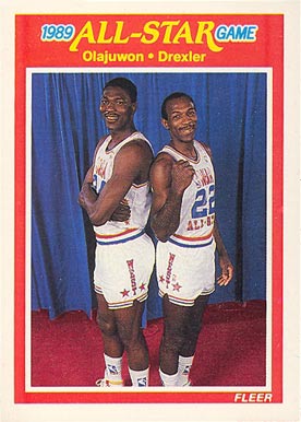 1989 Fleer Olajuwon/Drexler #164 Basketball Card