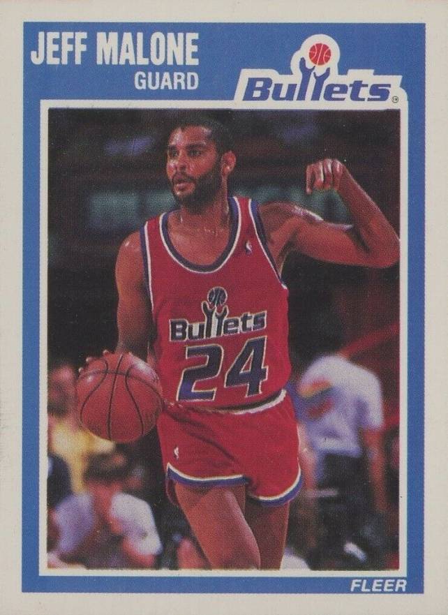 1989 Fleer Jeff Malone #160 Basketball Card