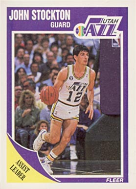 1989 Fleer John Stockton #156 Basketball Card