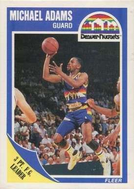 1989 Fleer Michael Adams #38 Basketball Card