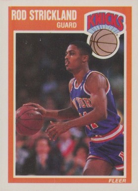 1989-90 Fleer New York Knicks Basketball Card #104 Rod Strickland Rookie 