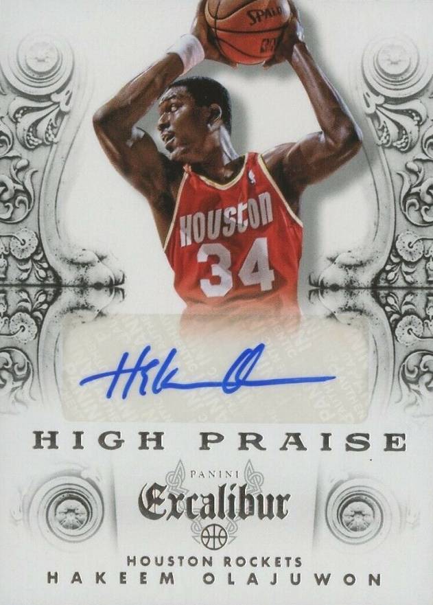 2014 Panini Excalibur High Praise Signature Hakeem Olajuwon #25 Basketball Card