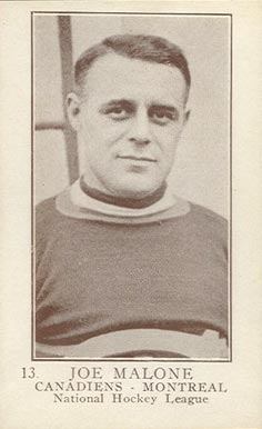 1923 William Patterson Joe Malone #13 Hockey Card