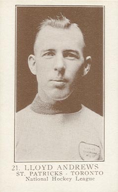 1923 William Patterson Lloyd Andrews #21 Hockey Card