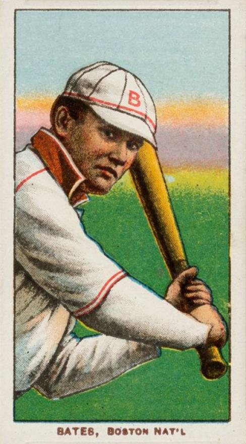 1909 White Borders Piedmont 350  Bates, Boston Nat'L #24 Baseball Card