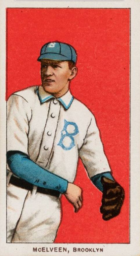 1909 White Borders Piedmont 350  McElveen, Brooklyn #315 Baseball Card